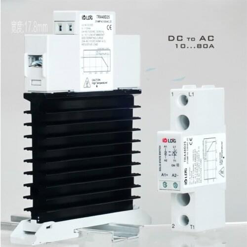 Din Rail Solid State Relay Module DC Control AC 10A 25A 40A 60A 80A Single Phase SSR with Din Base Heat Sink