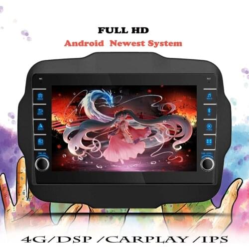 Multimedia Player Android 10 For Jeep Renegade 2014 2015 2016 2017 2018 2019 2020 Car Radio GPS Navigation NO 2 Din DVD Cassette