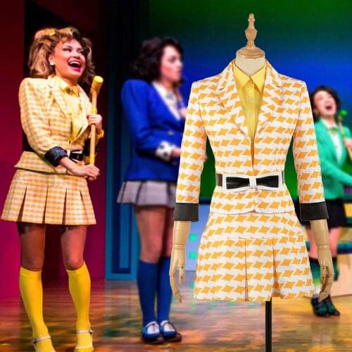 Anime Heathers The Musical Rock Concert McNamara Stage Cosplay Costume Yellow Adult Women XS-XL in Stock JK Uniform Skirt Socks