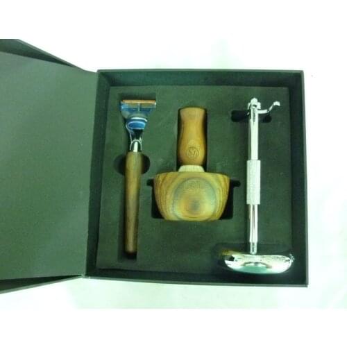 FS-#FRTZ11058 Ebony wood GIFT Shaving Set/Kit,Finest Badger brush 24mm,5 Layers Blade Razor,Shaving Stand,Woodbowl+FREE SHIPPING