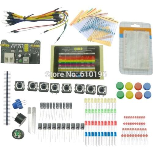 Starter Kit Electronic Fans Kits Breadboard Cable Resistor Capacitor LED Potentiometer For Arduino