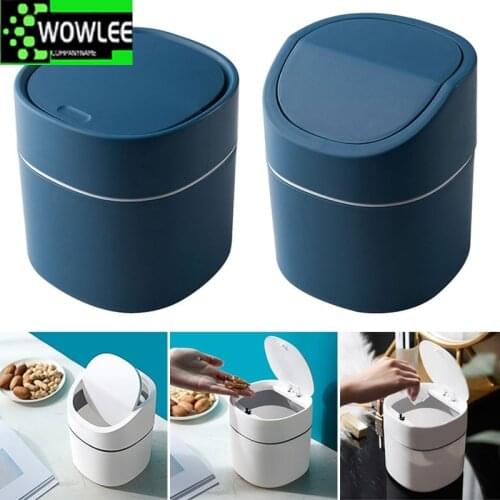 Mini Desktop Multifunctional Trash Can Home Car Storage Bucket Accessories With Lid Garbage Bin Nordic Style Living Room Office