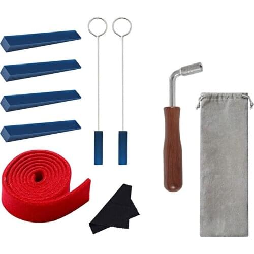 Piano Tuning Kit 10 Pcs Piano Tuning Tool Kit/Piano Tuning Wrench Hammer/Felt Temperament Strip/Rubber Mute