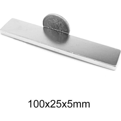 1/2/5PCS 100x25x5 Strong Block Magnetic magnet 100x25x5 mm Neodymium Magnet 100mm x25mm Permanent NdFeB Magnet strong 100x25x5mm