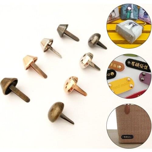 New 100Pcs Mushroom Feet Rivets Studs Bag Accessories Pierced Spike For Purse Handbag Bottom Protecting Rivets Feet Stud Screw