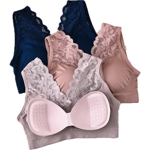 New Summer Women Sexy Camisoles Tank Lace Floral Crochet Padded Bra Cotton Underwear Tank Tops Sexy V-Neck Lace Crochet Vest