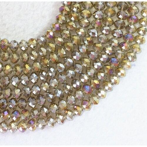New gray crystal glass AB color 3x4mm 4x6mm 5x8mm 8x10mm rondelle faceted top quality loose beads B682