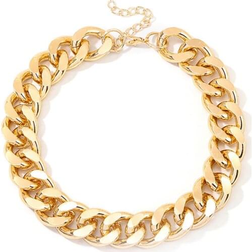 Punk Hip Hop Cuban Link Chain Choker Necklace for Women Fashion Necklaces Fashion Jewelry Gift