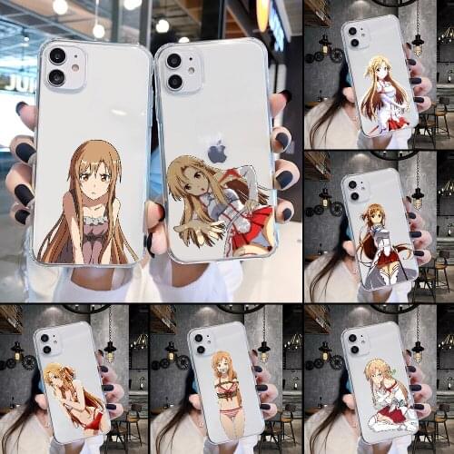 Anime Sword Art Online SAO Phone Case Transparent For iphone 5 5s se 2 6 6s 7 8 12 mini plus X XS XR 11 PRO MAX transparent