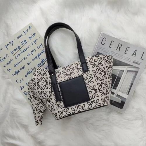 Luxury Designer Handbag Women 2021 New Fashion Summer Printed Elephant PortableTote Female Large Capacity Canvas Underarm Bag