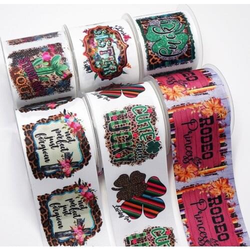 Christmas decorations Cartoon Printed Grosgrain Ribbon craft supplies gingham Ribbon 47914