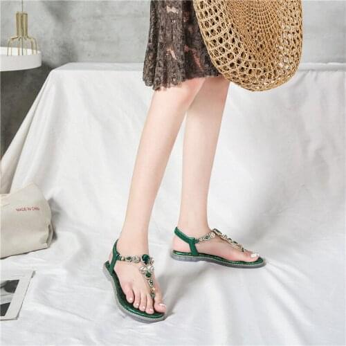 Summer Gladiator Ladies Flat Sandals Open Toe Casual Beach Ladies Shoes Bohemian Buckle Belt Roman Sandals Flip-Flop Sandals