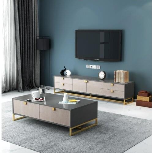 Nordic post-modern TV cabinet simple and stylish light luxury TV cabinet coffee table combination set small apartment