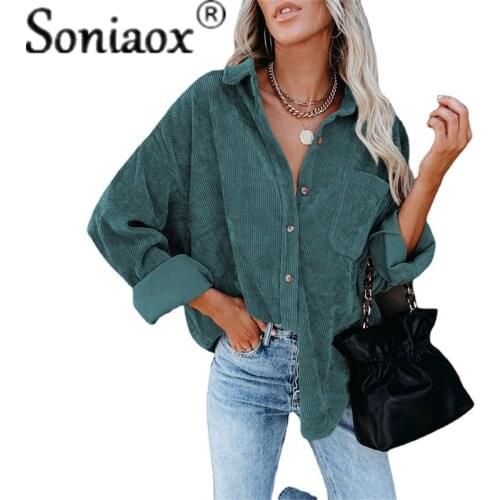 Soniaox Women's Corduroy Shirts