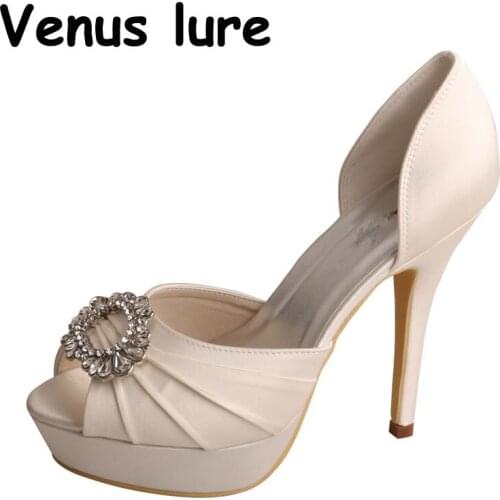 Wedopus Shoes for Wedding Peep Toe Court High Heel Shoes Womens Ivory Size 6