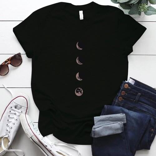 Tops Women 2020 Changing Moon Printing Harajuku Woman Tshirts Short Sleeve Plus Size T Shirt for Femme Mulher Camisetas