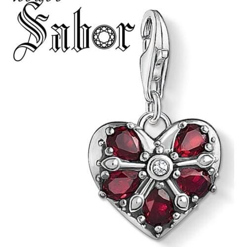 Heart Vintage Charm Pendant Jewelry For Women Girls,Victoria Gift Silver color plated Fit Bracelet thomas