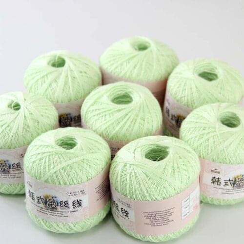 Free Shipping 8Balls X50g New Soft Hand Knitting High Quality 100% Cotton Crocheted Yarn Mint 16105
