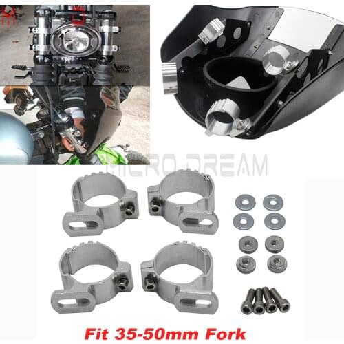 Aluminum Motorcycle Headlight Fairing 35-50mm Fork Clamp Mount Kit Universal For Harley Sportster XL 883 Honda Triumph Chopper