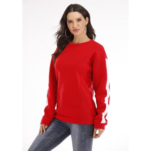 Brand New Women Running T-Shirts Long Sleeve Loose Pullover Jumper Autumn Casual Tops Patchwork Loose Autumn Fashion Hot 2019