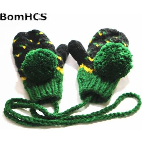 BomHCS Winter Very Thick Warm Womens Gloves 100% Handmade Knit Jacquard Process Ladies Mittens with Inner