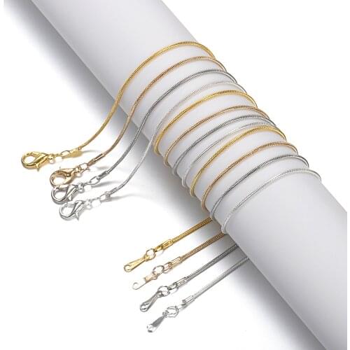 12pcs Gold Snake Chain 40cm Length Necklace Chain With Lobster Clasp Necklace Chains For Jewelry Making Components DIY Wholesale