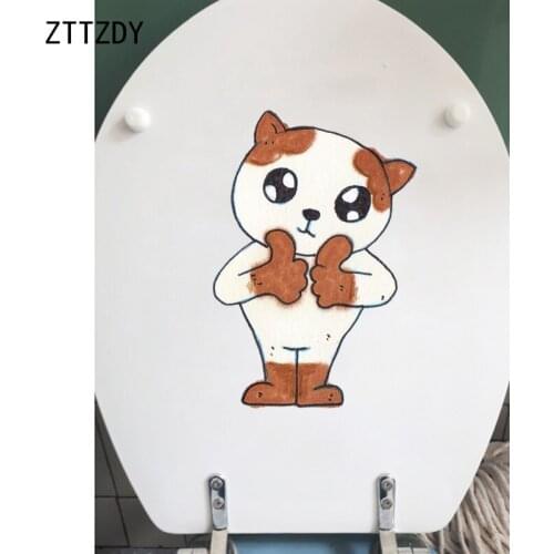 ZTTZDY 16.1*23.5CM I Love Cat Toilet Decal Kids Bedroom Home Decor Art Wall Sticker T3-0271
