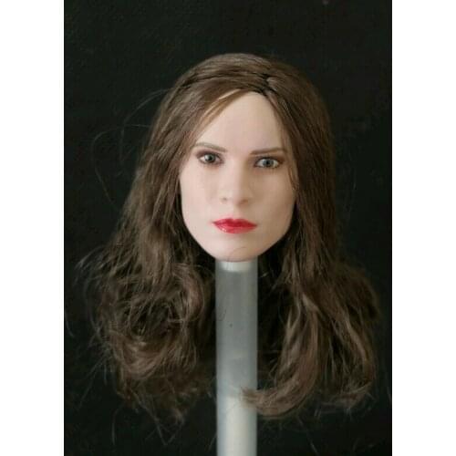 1/6 Beauty Agent Pale Head Sculpt W/Curls Hair Fit 12'' Female Action Figure