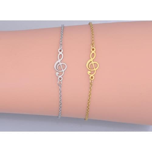 100% Stainless Steel Dainty Music Note Charm Bracelet For Women Wholesale Factory Sale Never Rust Amazing Quality Super Quality