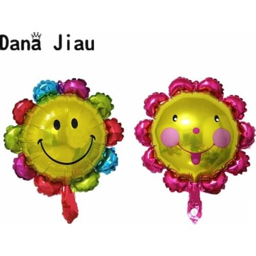 16inch Sun Smile Flower Baby Kid Toy Balloons Girl Birthday Sweet Party Decoration Holiday Wedding Aluminum Inflatable Foil Ball
