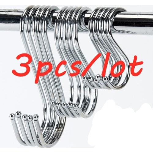 3pcs/lot S Shaped Hooks Kitchen Hanger Storage Holders Organizer Household