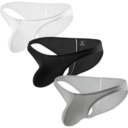 3PCS/Lots Sexy Men Briefs Jockstrap Bugle Pouch Underwear Low Rise String Homme Panties Breathable Sissy Underpant Thongs Bikini