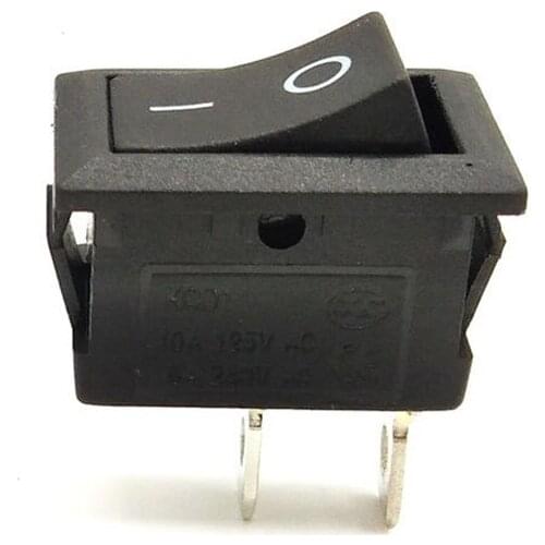 5pc/set Black Button Mini Switch 6A 250v/AC 10A 125V/AC KCD1 2Pin Snap-in On / Off rocker switch 20mm * 15mm
