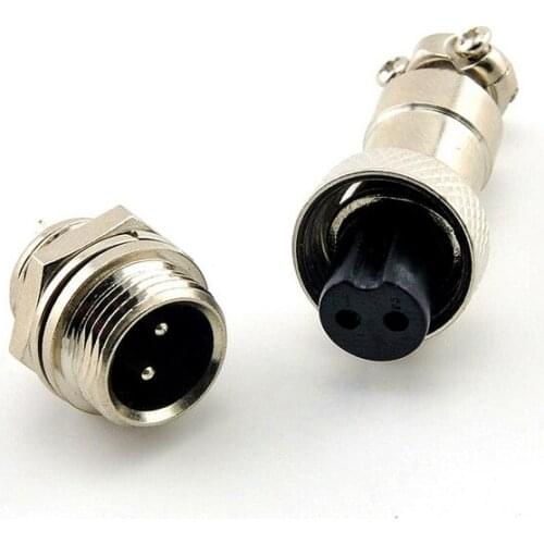 50Pair=100Pcs GX16 GX16-2 2P 2Pin 16mm Male & Female Wire Panel Connector Circular Aviation Connector Socket Plug