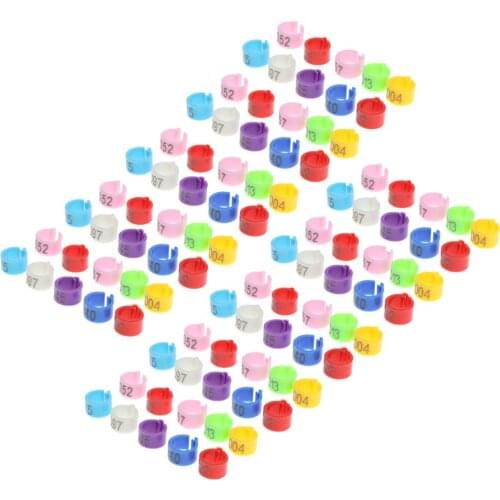 50 Pcs Bird Leg Bands Pigeon Parrot Chicks Duck Clip Rings Band Random Color