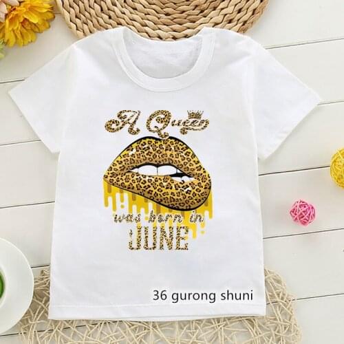 A Queen Crown Temptation Lips Month Birthday Gift Graphic Print T Shirts Vogue Kids T-Shirt Tops Tee Girls T shirt Streetwear