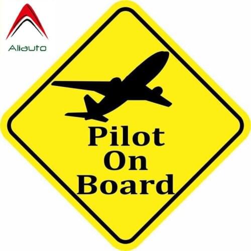 Aliauto Funny Pilot on Board Warning Mark Car Sticker Reflective Sunscreen Waterproof Cartoon Decal Accessories,12cm*12cm