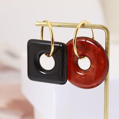 Asymmetry earrings drop unique designer earrings hoop high quality jewelry for women