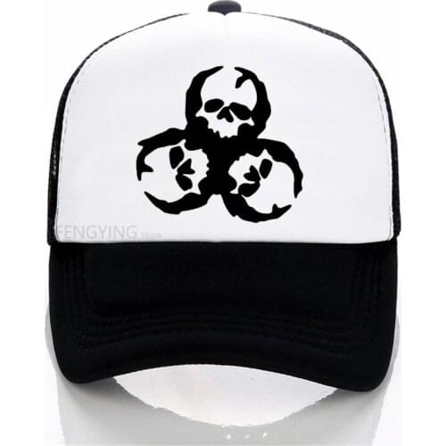 ZOMBIE Skull Biohazard Outbreak Walking Team print baseball cap summer mesh sports hat