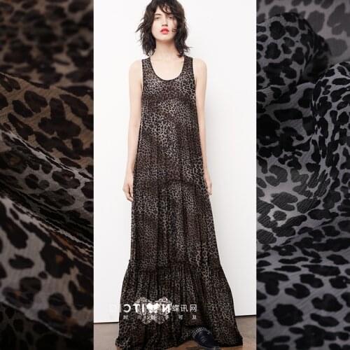 Europe Big Printing Folds shun yu Georgette Fabric Thin Silk Fashion Dress Fabric Elegant Silk