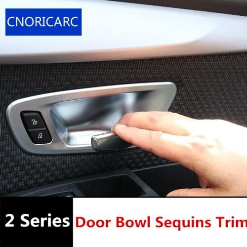 CNORICARC Chrome ABS Car Inner Door Bowl Sequins decoration cover trim for BMW 2 series Active Tourer 218i 220i