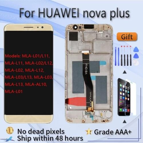 For Huawei nova plus MLA-L01 L11 L02 L12 L12 L03 L13 AL10 L01 LCD screen assembly with front case touch glass,With repair parts