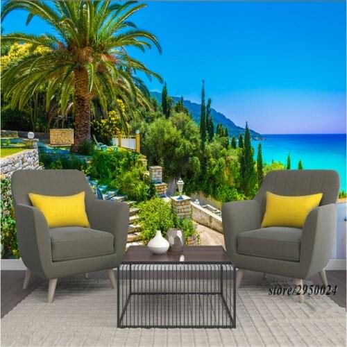 Customize Photo Wallpaper Murals Greek Island Wall Murals Scenery Wall Murals Scenery Embossed Bedroom Study Bathroom Kitchen TV