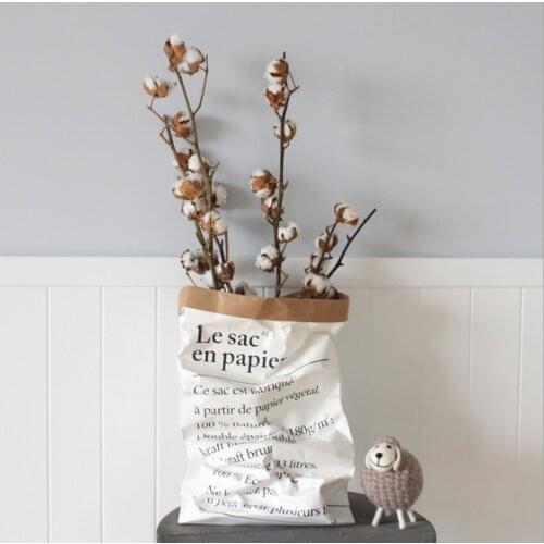 Ins popular Nordic style kraft paper storage bag paper flower vase le sac en papier Shooting props