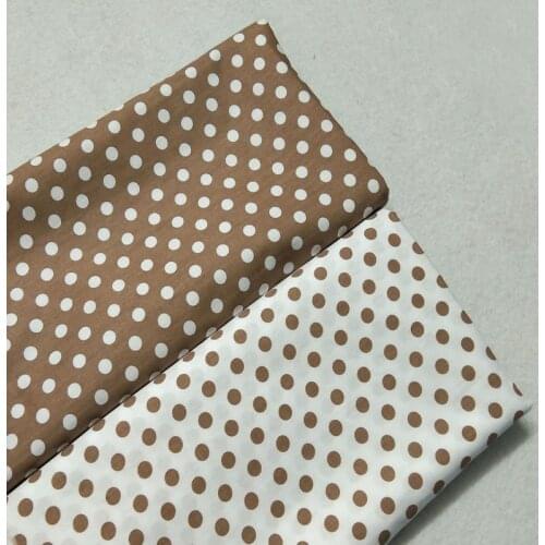 Royal Brown Polka Dot Printed 100% Cotton Fabric 50x160cm baby cloth dress apparel quilting cushion sheet home decoration