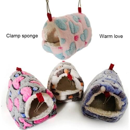 Hamster Squirrel Little Mouse Mini Living Nest Pet Hamster Hammock Cage Winter Warm House Plush Soft Hanging Bed Pet Accessoires
