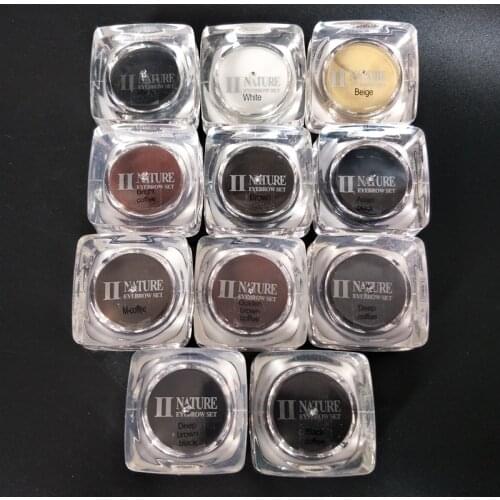 11 Colors Set Permanent Makeup Micropigment Tattoo Ink Pigment Kit for Lip Arts Brown Coffee Beige White
