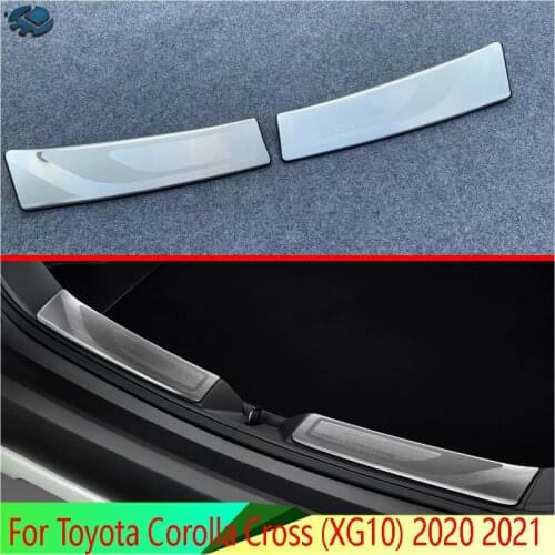 Stainless Steel Rear Trunk Scuff Plate Door Sill Cover Molding Garnish For Toyota Corolla Cross (XG10) 2020 2021