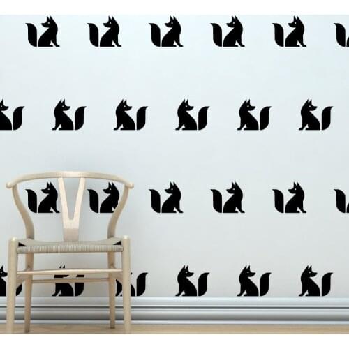 DIY Decoration Set of 40 Fox Silhouettes Wall Sticker Removable Home Decor Murals Vinyl Art Deals for Kids Nursery Bedroom Y-164