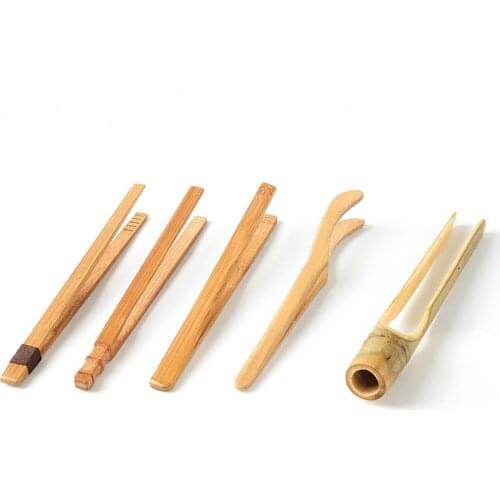 Handmade Natrual Bamboo Tweezers Anti-scalding Tea Holder Kung Fu Tea Set Bacon Sugar Ice Tea Utensil Teaware Kitchen Tools,1PC